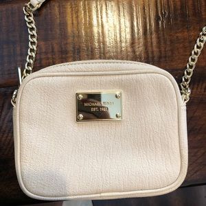 Michael Kors Cream Crossbody Bag with Gold Chain